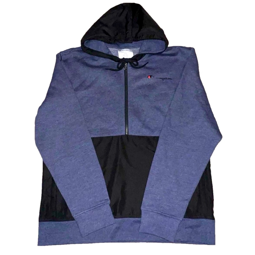 Champion Blue and Navy Hoodie, Men’s Small